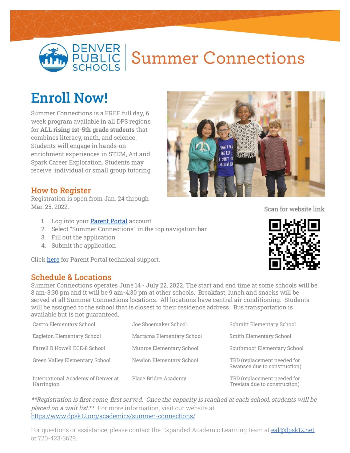 McKinleyThatcher » Summer Connections FREE DPS Summer Program for